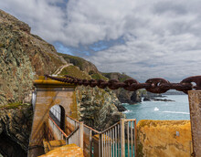 A Bridge Connecting An Island, South Stack Lighthouse In Anglesy