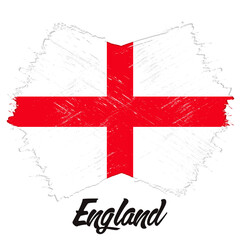 England flag, banner with grunge brush. Independence Day. National flag in original colors.