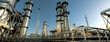 large oil refinery plant at sunrise on a clear day panoramic 3d render