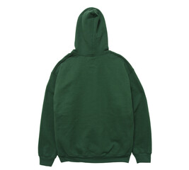 Sticker - Blank hoodie sweatshirt color green back view on white background
