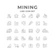 Set line icons of mining industry