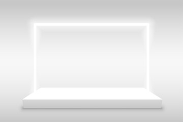 Wall Mural - product display background with light frame