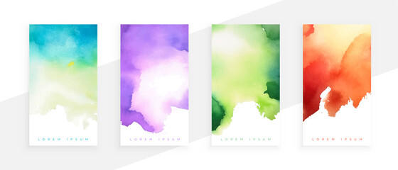 Wall Mural - abstract watercolor stains texture banner design