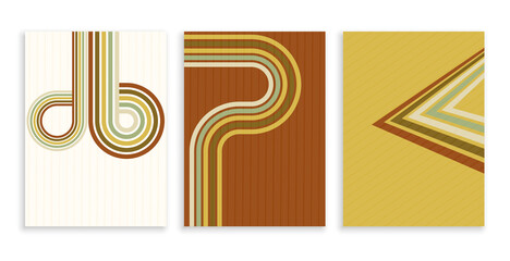 Sticker - set of retro classic lines vintage background