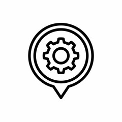 Service location pin icon with line style. Placeholder vector icon