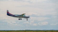 Cessna 208B Grand Caravan Light Aircraft Returning To Land After Dropping Red Devils Parachute Display Team