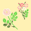 vector art embroidery dog rose