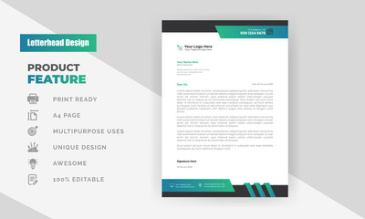 Wall Mural - Elegant letterhead design template for your business