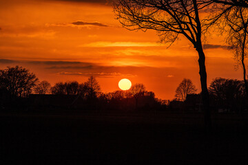 Sticker - Beautiful sunset with very colorful sky and clouds