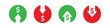Dollar up symbol. Money down icon set. Prise low arrow sign in vector flat