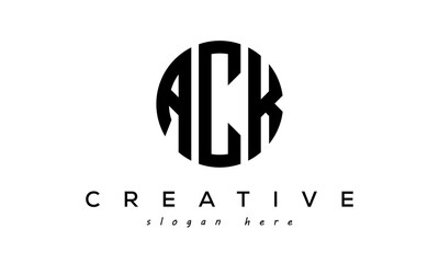 Letters ACK creative circle logo design vector
