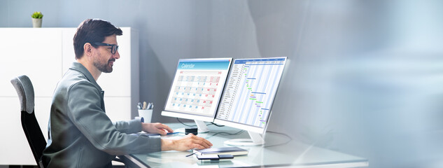 Businessman Checking Calendar Agenda