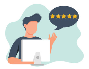 customer satisfaction. feedback. rating on customer service illustration. website rating feedback an
