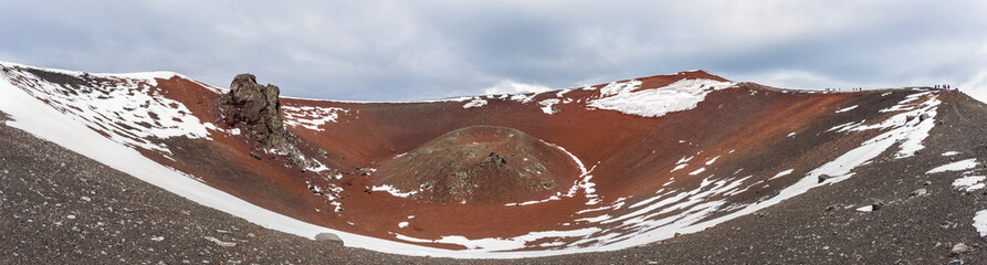 Sticker - Penguin island volcano panorama