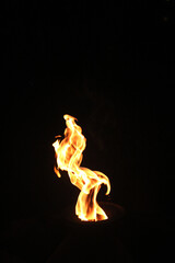 burning fire in the dark