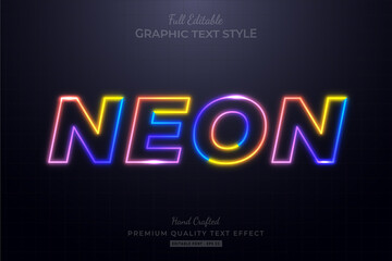 Sticker - Colorful Neon Editable Text Effect Font Style