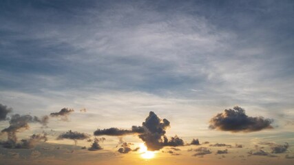 Wall Mural - time lapse video amazing scene of colorful sunset with moving clouds background in nature and travel