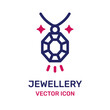 Diamond gemstone necklace vector icon for jewelry