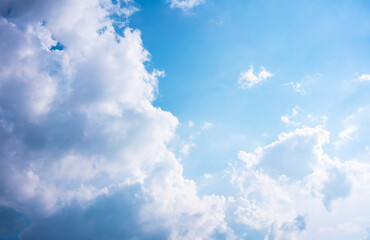 Wall Mural - White cloud with blue sky background.