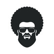 Funky cool bearded man african man wearing sunglasses. Afro Haircut