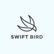 © fan dana - abstract swallow bird logo. swift bird icon