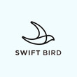 abstract swallow bird logo. swift bird icon