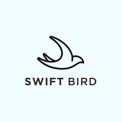 Wall Mural - abstract swallow bird logo. swift bird icon