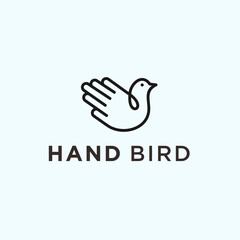 Sticker - abstract hand bird logo. bird icon