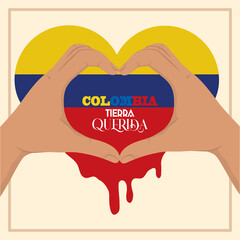 Canvas Print - Colombia hands heart