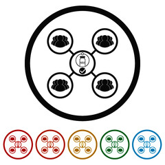 Poster - Time to Vaccinate ring icon color set