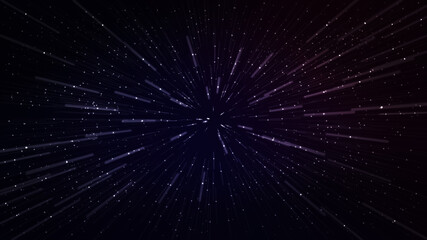 Wall Mural - Zoomed vortex, space travel night sky background with stars - large