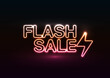 © Tackey - Glow Pink Orange Flash Sale Vintage Banner. Advertising signage for promotion flash sale offer, this design is a simple neon technique typography style.