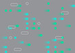 Digital Morse Code Background. Digital dot and dash with green and blue color design in the morse code style show dynamic from data connection through network connection pipeline or fiber optic.