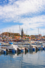 Canvas Print - Leisure boats in a Marina in Fjällbacka, Sweden