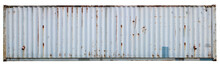 Wall Of A Steel Gray Old Rusty Sea Cargo Containe Isolated