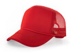 Side View Realistic Cap Mock Up In Red Flash Color is a high resolution hat mockup to help you present your designs or brand logo beautifully.