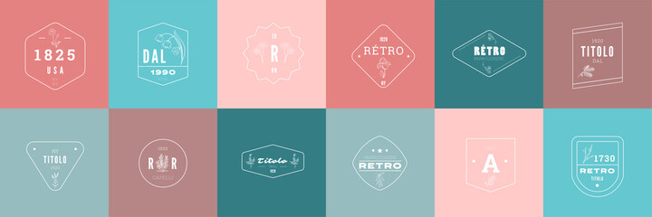 Wall Mural - set of natural business logo collection in minimal style vector template. vector with floral illustr