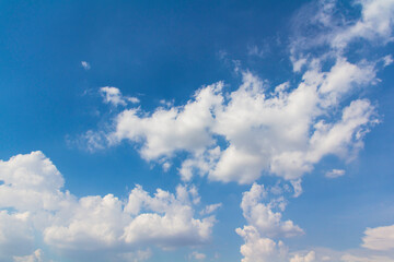 Blue sky and white cloud soft, White cloud background, Winter sky in thailand, Cloud wind sky.