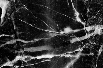 Wall Mural - Pattern detailed structure of black and white marble texture and background for luxury interior or product design.