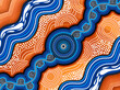 River and land - dot art background