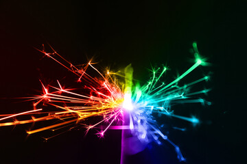Wall Mural - beautiful effect of burning sparkler