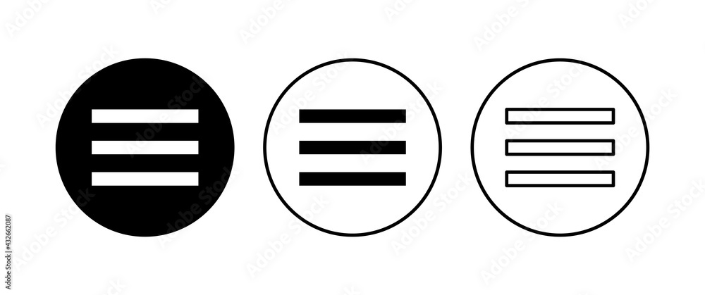 Menu Icon set. web menu icon. hamburger menu symbol Stock Vector ...