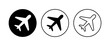 © AAVAA - Plane icon set. Airplane icon vector. Flight transport symbol. Travel illustration. Holiday symbol