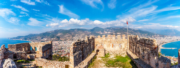 Wall Mural - The Castle of Alanya Town in Turkey