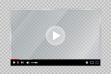 Wall Mural - web video player. multimedia player social media, play video online window with navigation icons, mo