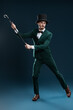 gentleman dances with a cane