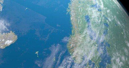 Wall Mural - Norwegian Sea in planet earth from space