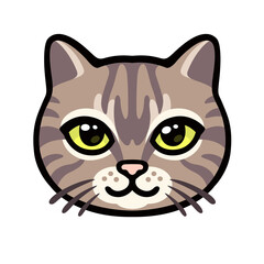Canvas Print - Cartoon tabby cat face
