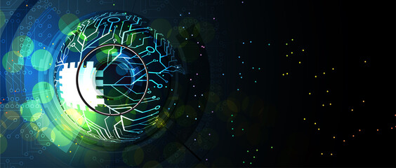 Abstract Artificial intelligence. Cloud computing. Machine learning. Technology web background. Virtual concept