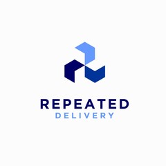 Sticker - Repeated delivery logo with triple arrow concept